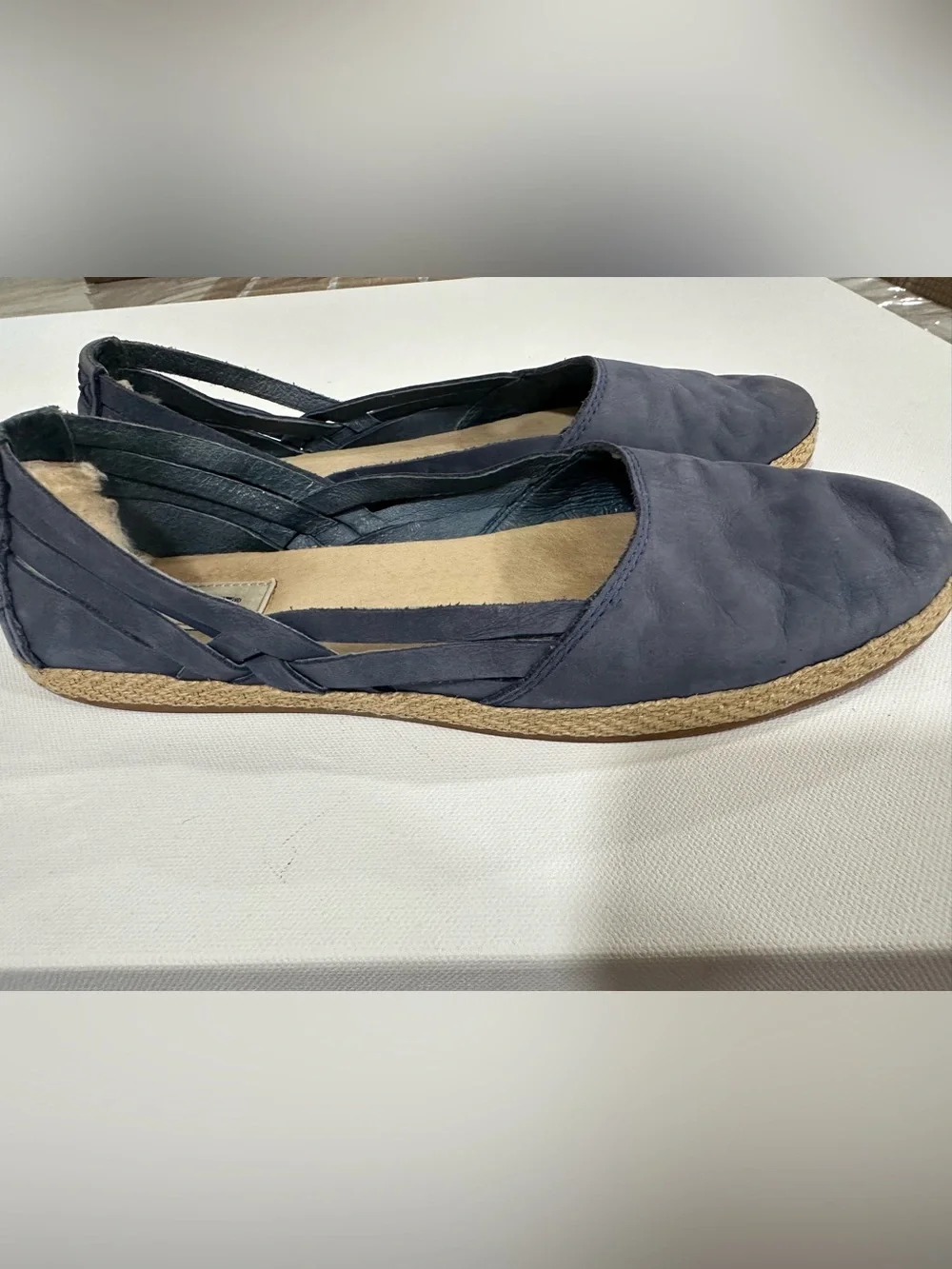 UGG Tippie Navy Blue Nubuck Espadrille Flats Women's Size 10